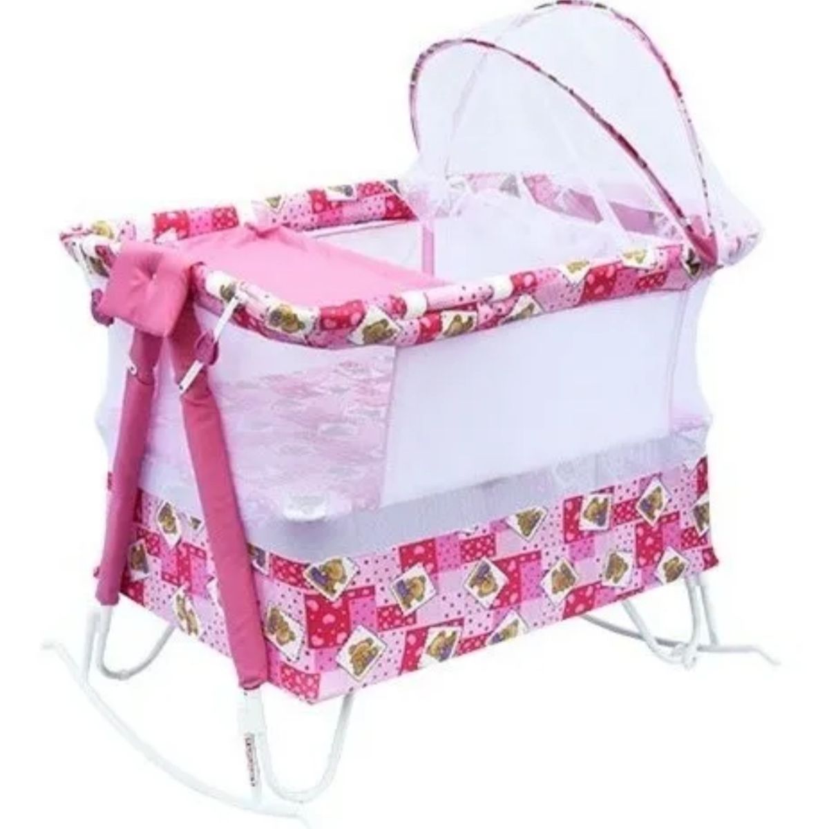 PRODEHOGAR - Cuna Corral de Bebe RosaToldillo Mecedora Cambiador 2 Nvel