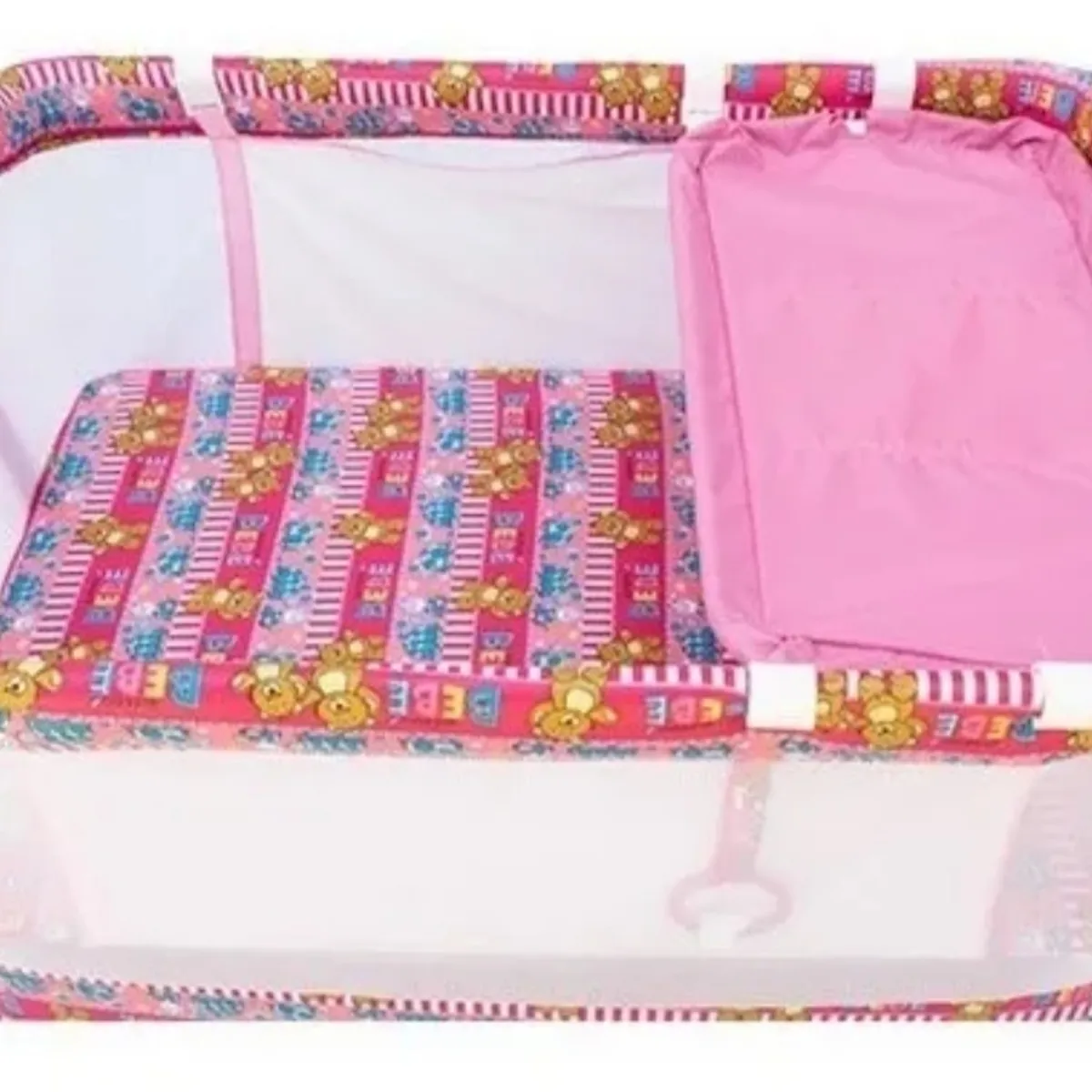 PRODEHOGAR - Cuna Corral de Bebe RosaToldillo Mecedora Cambiador 2 Nvel