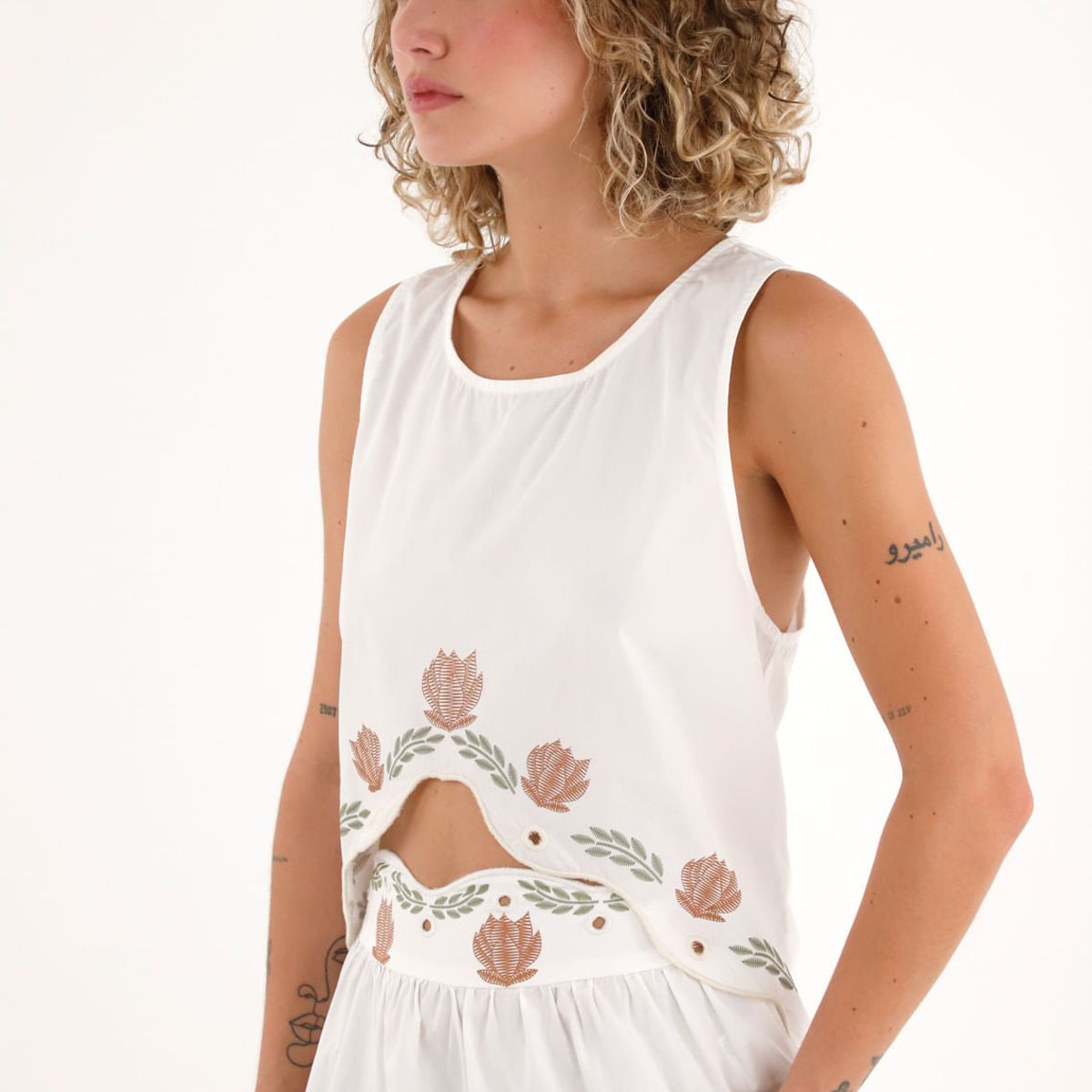 TOPMARK - Camisa manga sisa crudo para mujer