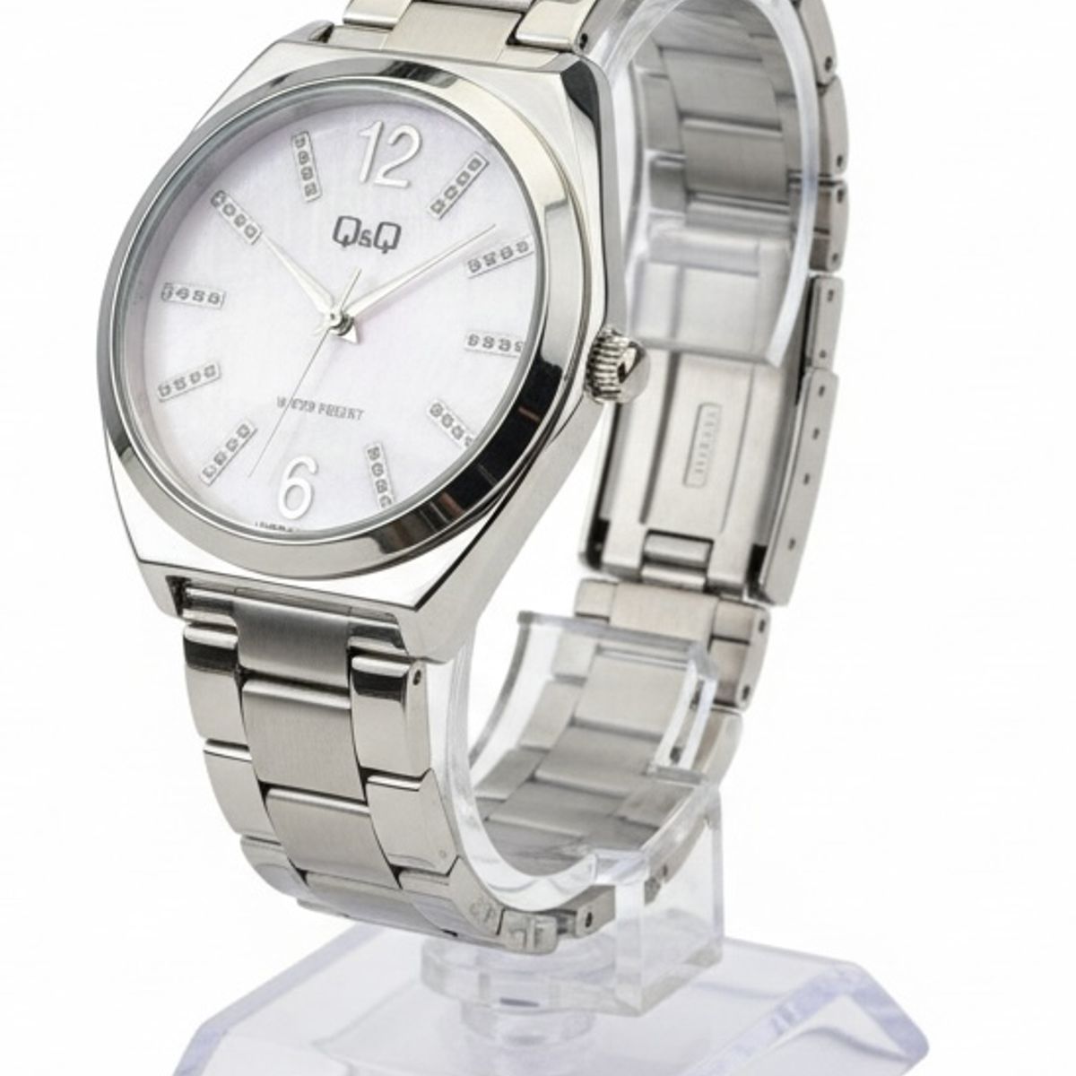 Q&Q - Reloj de moda para mujer plateado + caja