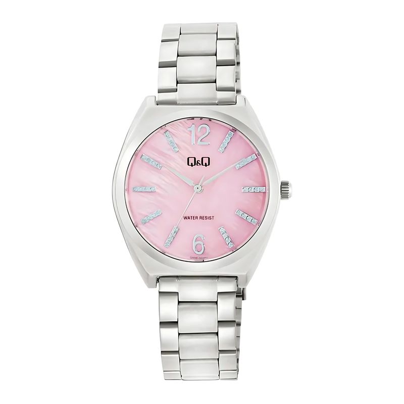 Q&Q - Reloj de moda para mujer plateado + caja