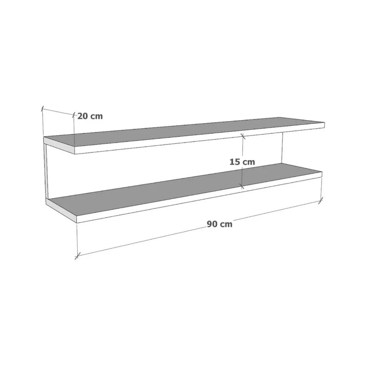 GENERICO - Repisa Flotante Roma - 90 Cm Largo - Decoración Sujetalibros, Wengue