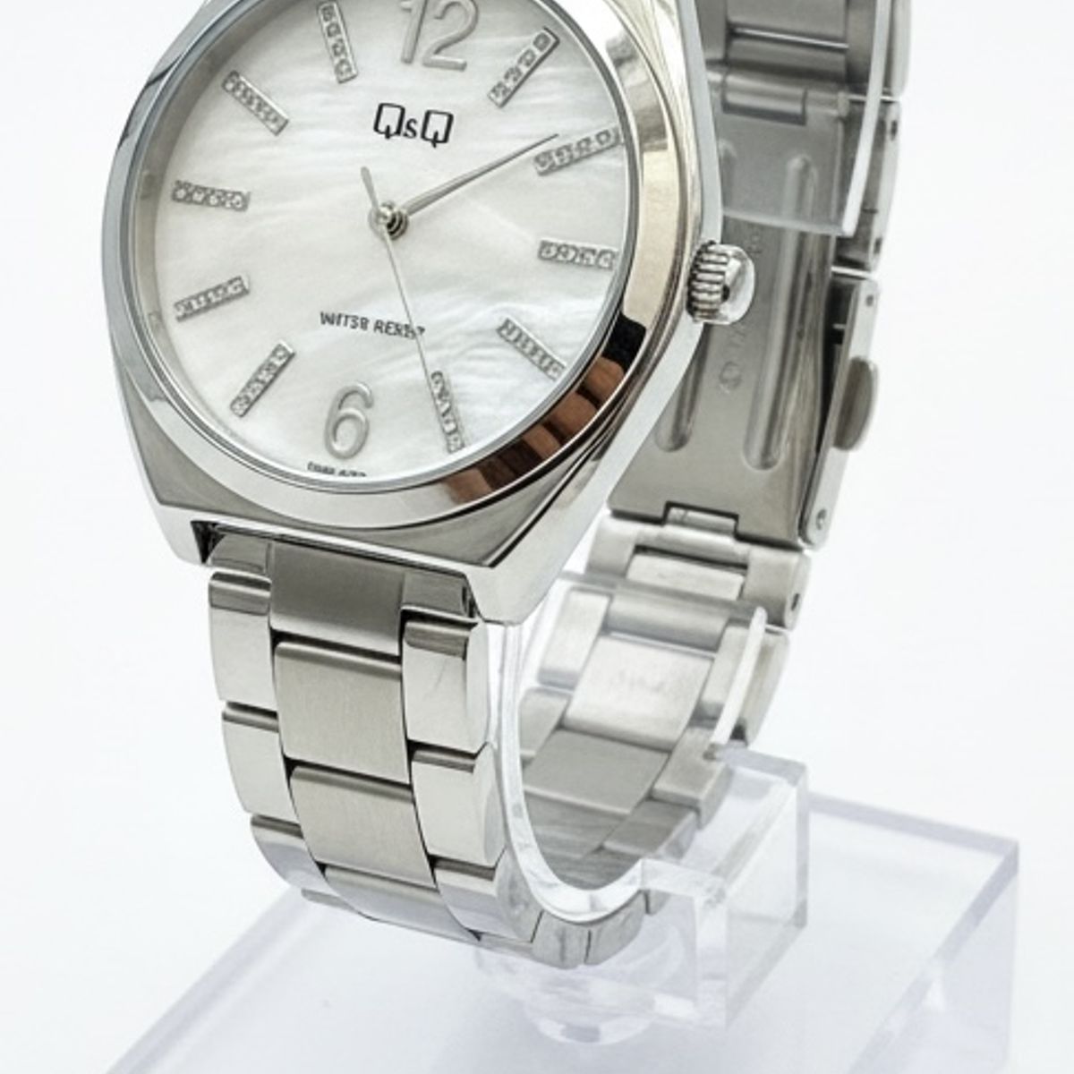 Q&Q - Reloj de moda para mujer plateado + caja