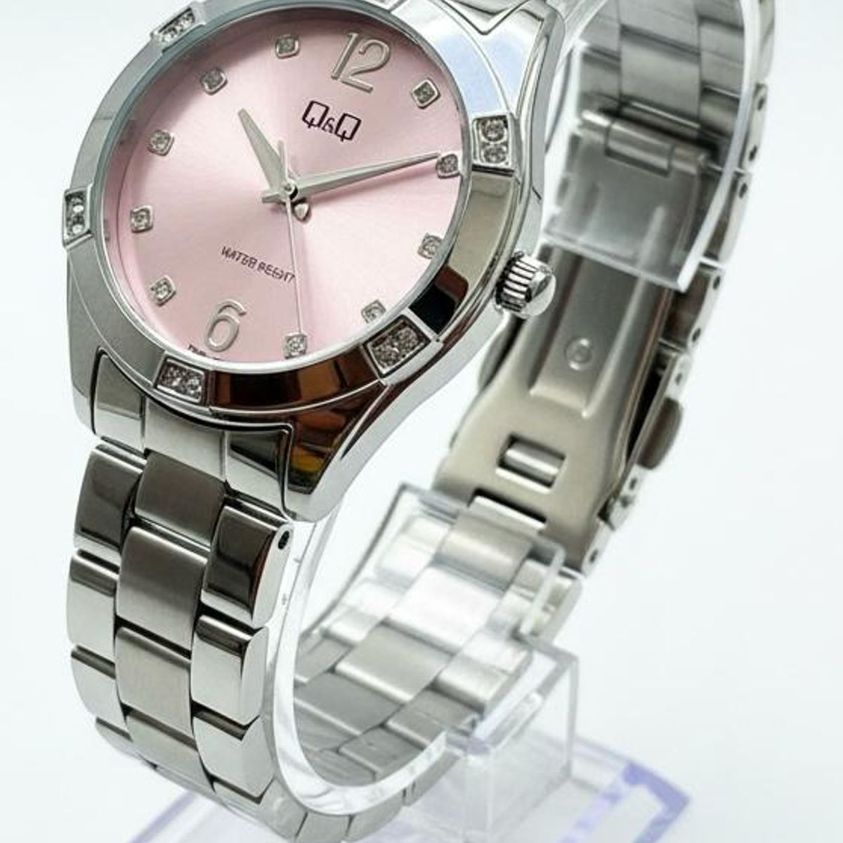 Q&Q - Reloj de moda para mujer plateado