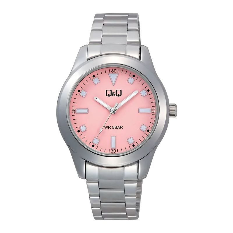 Q&Q - Reloj de moda para mujer plateado + caja