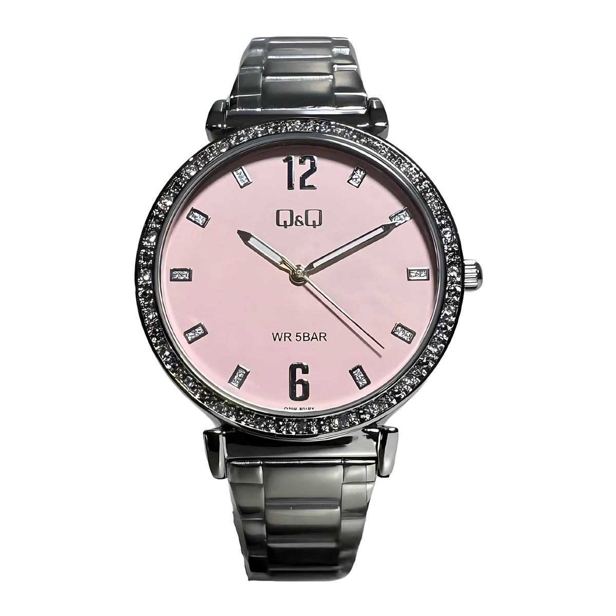 Q&Q - Reloj de moda para mujer plateado + caja