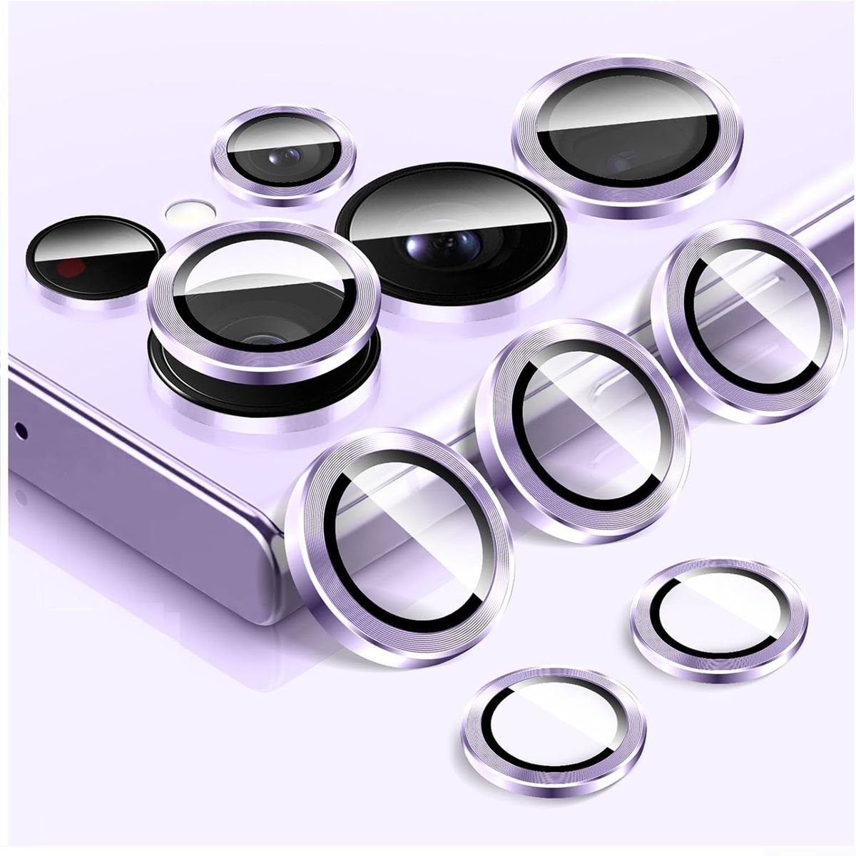 GENERICO - Lentes Protectores De Cámara Compatible Samsung S22 Ultra Lila