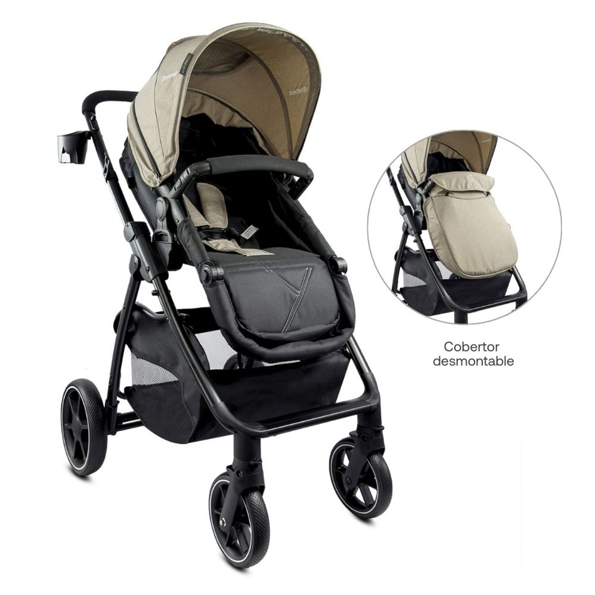BEBESIT - Coche Moises Bebe Travel System Alfa Bebesit Beige