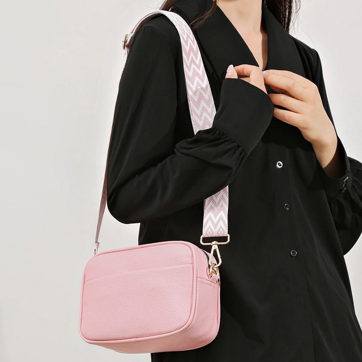 ART CREATION - Bolso de Cuero de Alta Calidad para Mujer Color Rosado