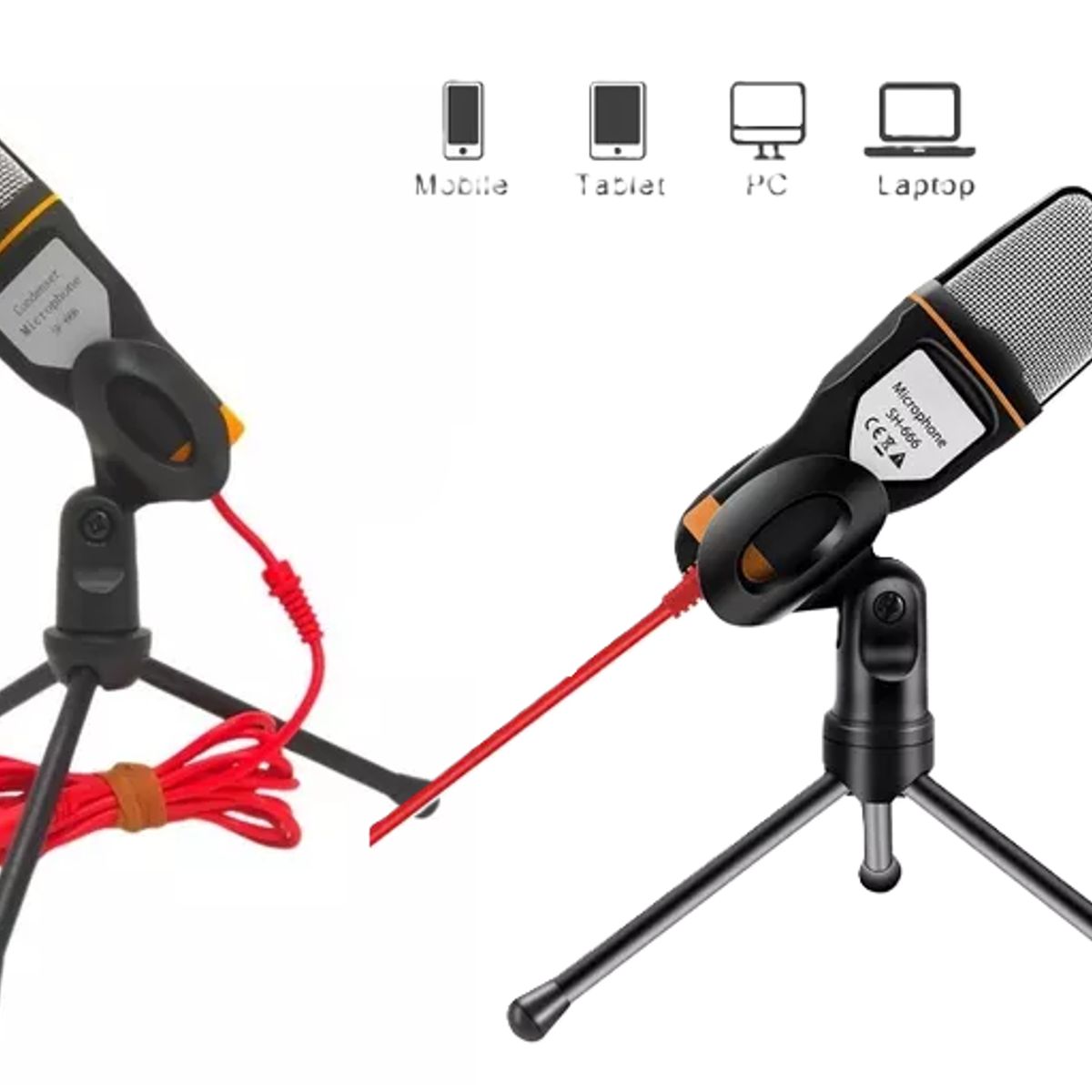 GENERICO - Micrófono Omnidireccional SF 666 Negro