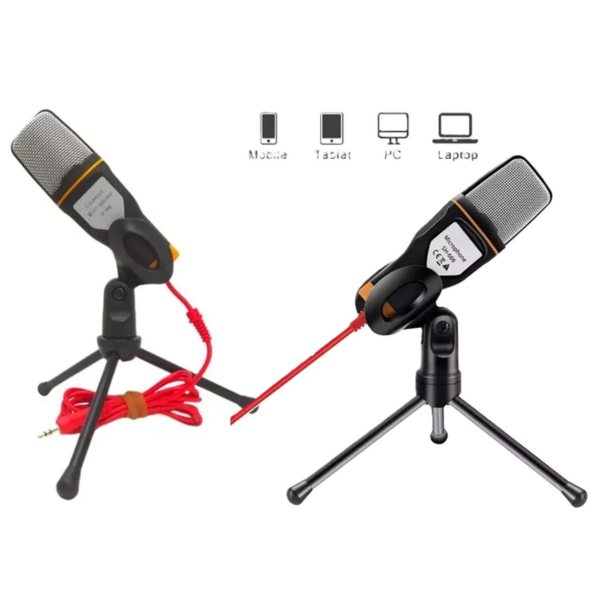 GENERICO - Micrófono Omnidireccional SF 666 Negro