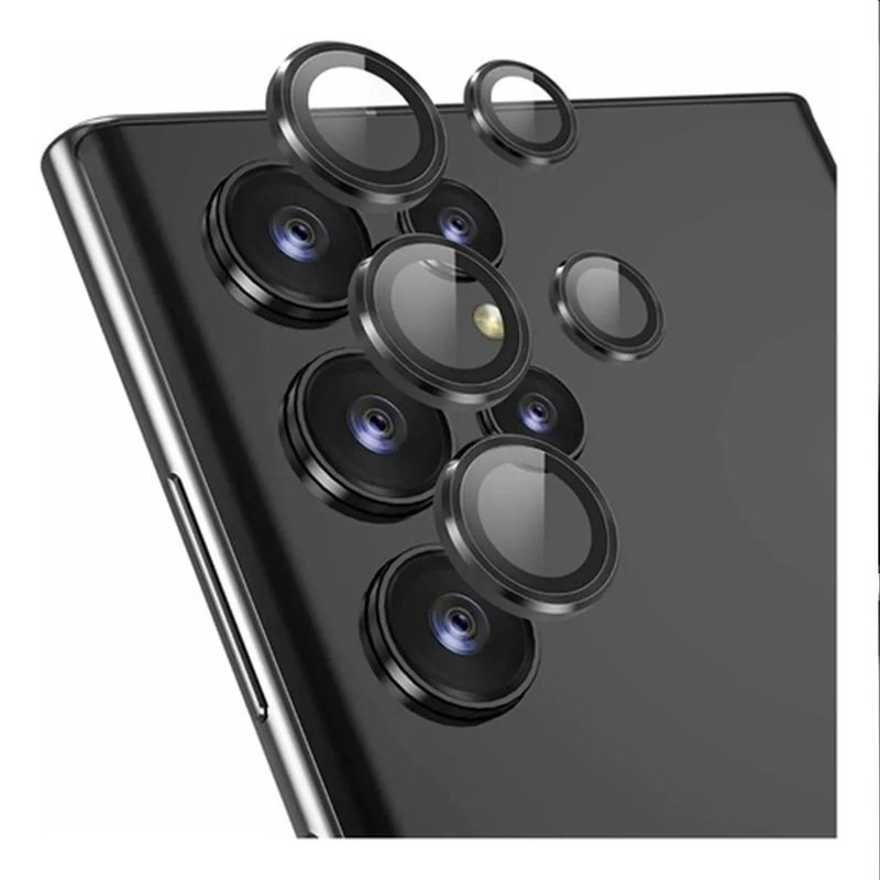 GENERICO - Lentes Protectores De Cámara Compatible Con Samsung S23 Ultra Negro