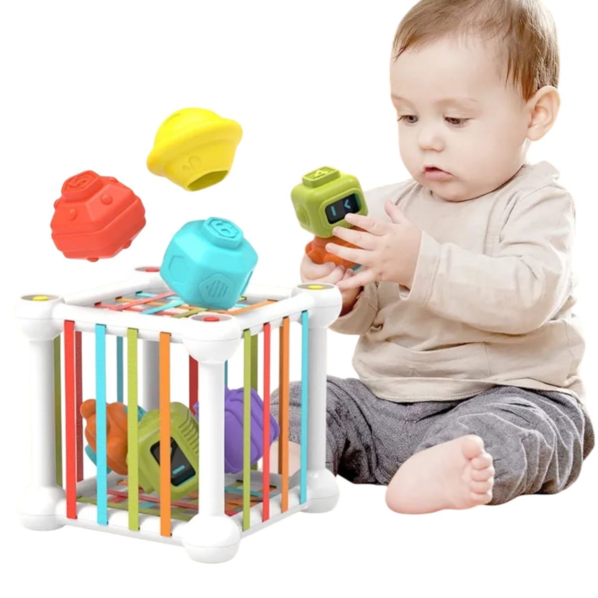 GENERICO - Cubo Didactico y Sensorial para Bebes Multifuncional Encajar