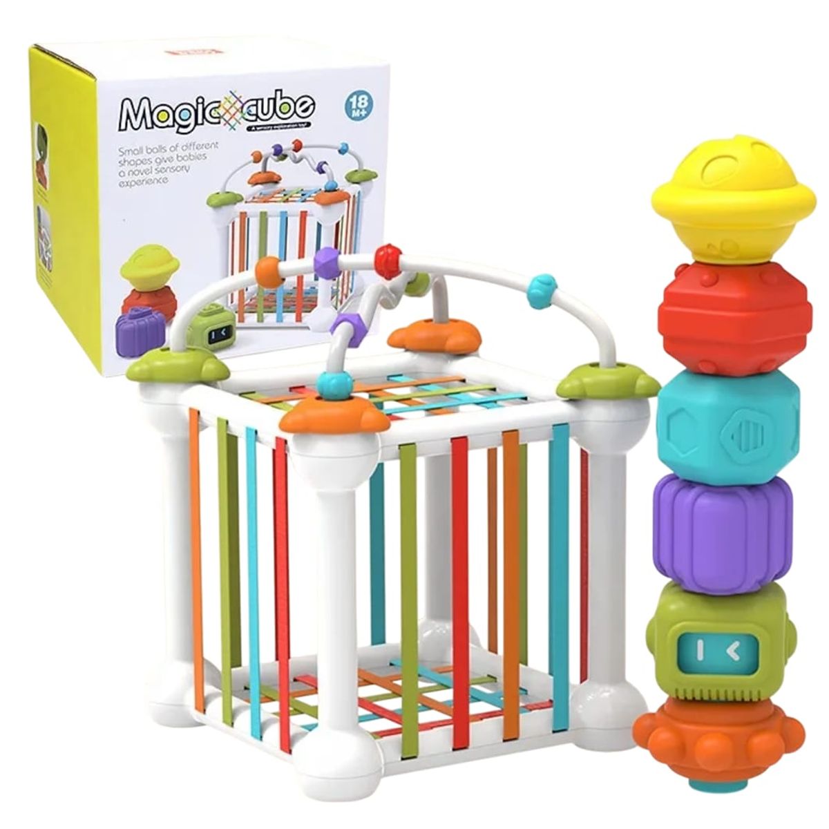 GENERICO - Cubo Didactico y Sensorial para Bebes Multifuncional Encajar