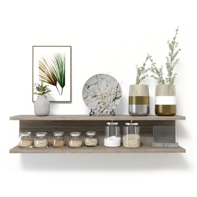GENERICO - Repisa Flotante Roma - 90 Cm Largo, Decoración Sujetalibros, Capuccino