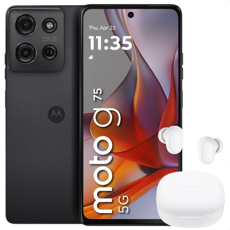 MOTOROLA - Celular Motorola Moto G75 5G 256GB /8GB Gris + Buds 6 Play Wht