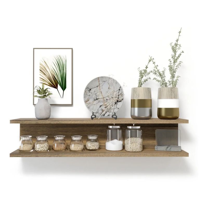 GENERICO - Repisa Flotante Roma - 90 Cm Largo - Decoración Sujetalibros, Amaretto