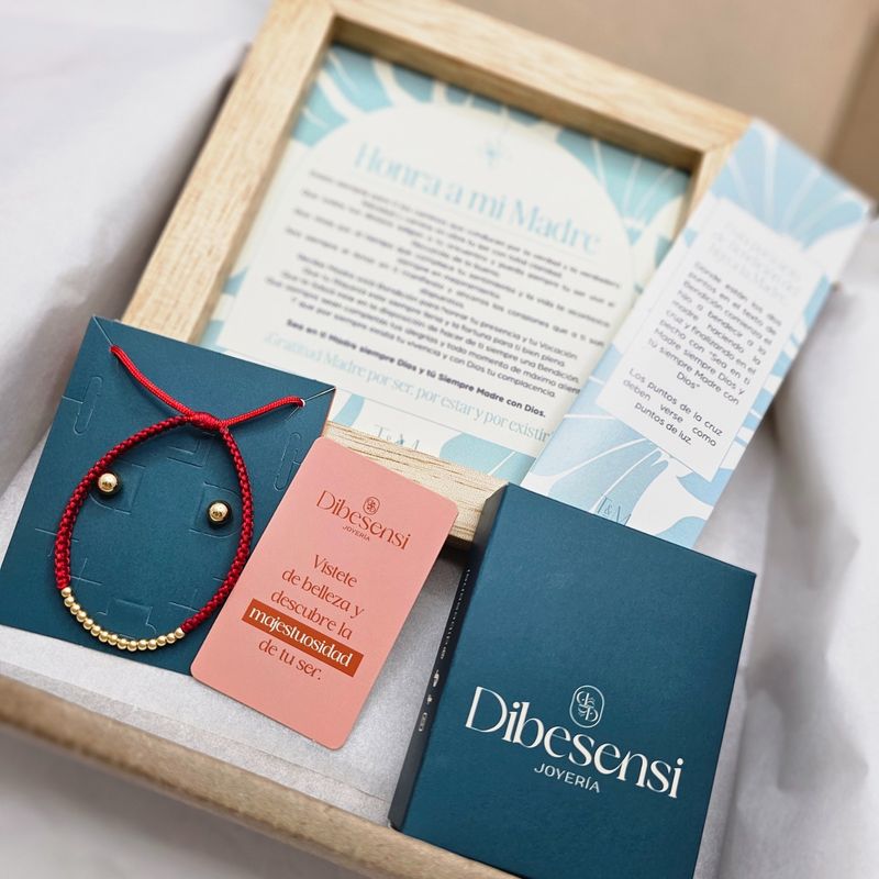 DIBESENSI JOYERIA - KIT BENDICION A MAMA+PULSERA EN BALIN+TOPOS ORO LAMINADO 18K