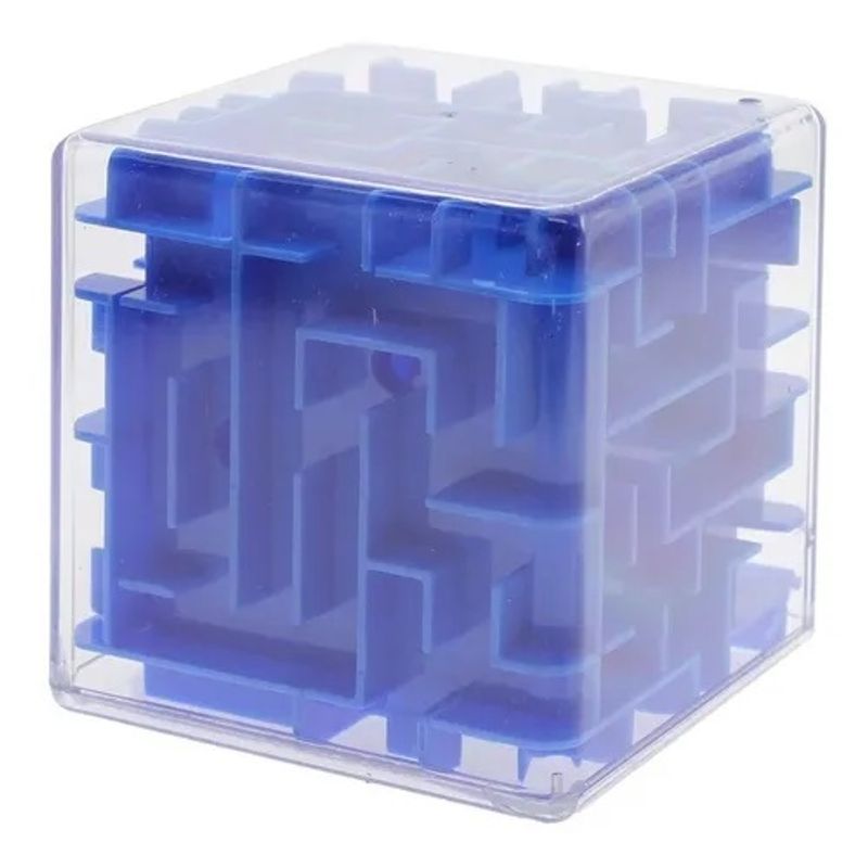 GENERICO - Puzzle Laberinto Azul 3d Transparente 5 Cm Cubo Rubik - Colores