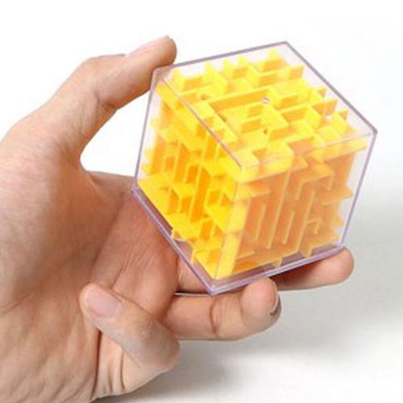 GENERICO - Puzzle Laberinto Amarillo 3d Transparente 5 Cm Cubo Rubik - Colores