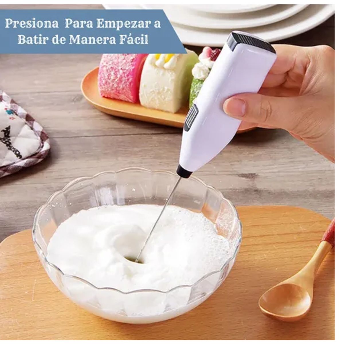 GENERICO - Batidor Eléctrico Portátil Mezclador Espumador De Leche Café