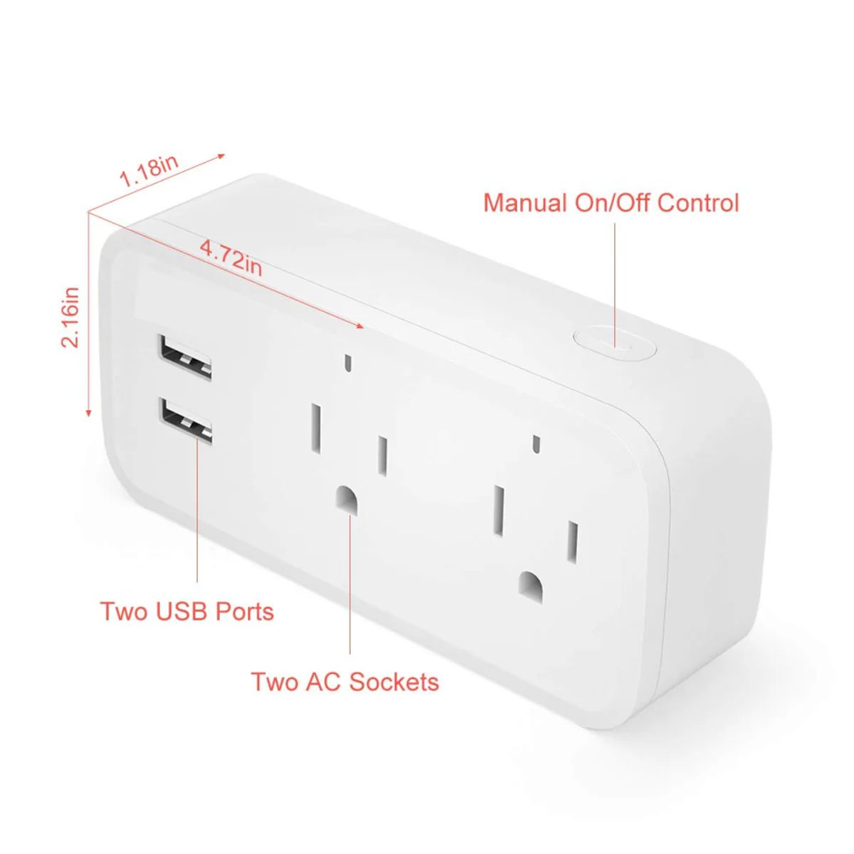 GENERICO - Toma Corriente Inteligente Con Usb Y Control Dual Alexa