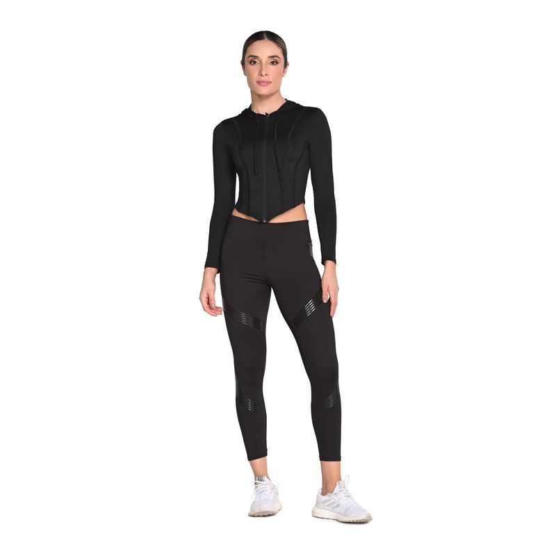 BELIFE - Buzo Con Cortes Decorativos Negro en Poliéster Para Mujer