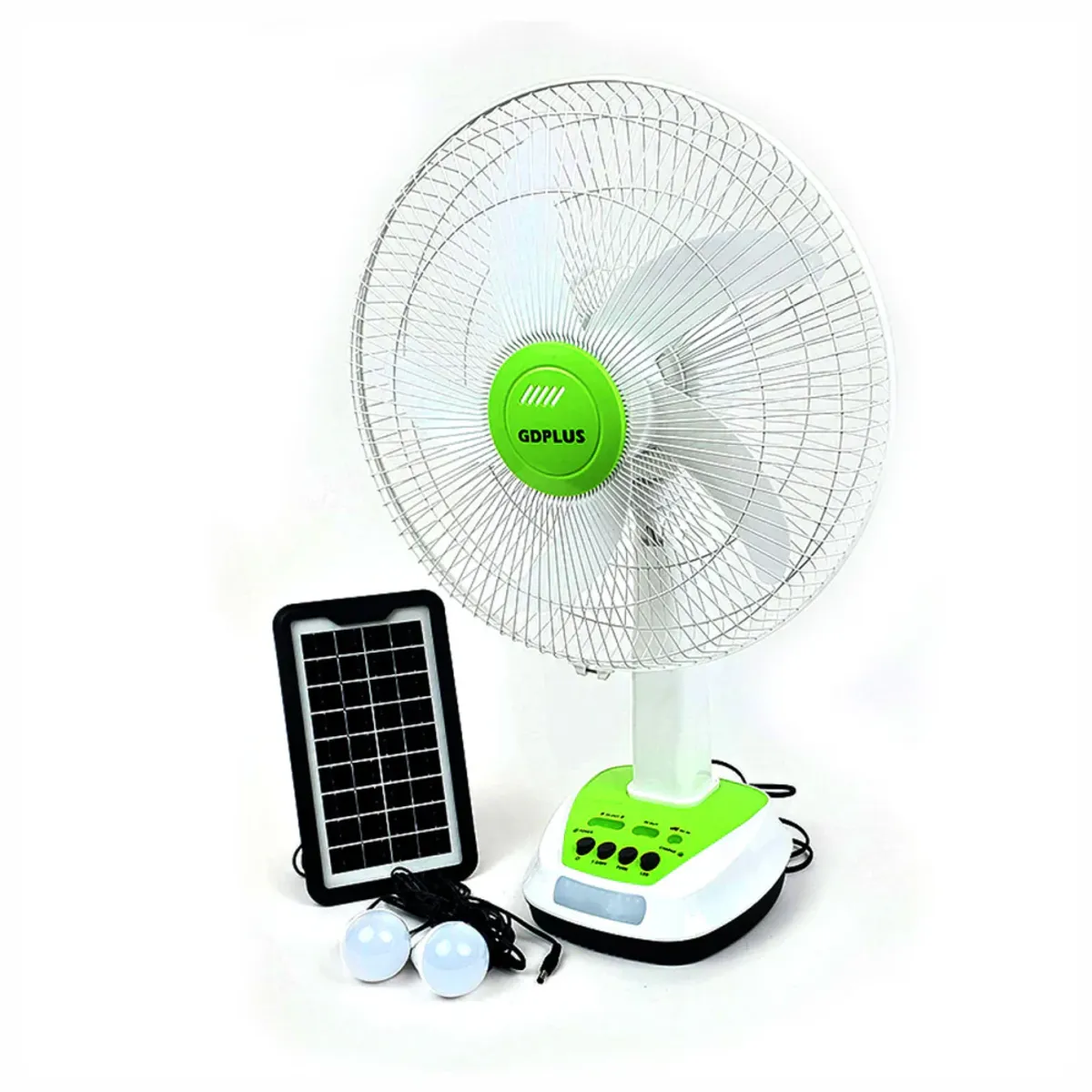 GENERICO - Ventilador Solar Portátil Recargable Con Bombillos Led 9v