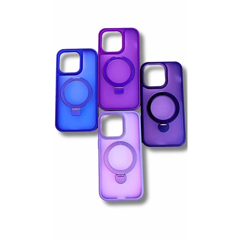 GENERICO - Carcasa Case para Iphone 15 PRO Magsafe Giratorio Azul Tripode