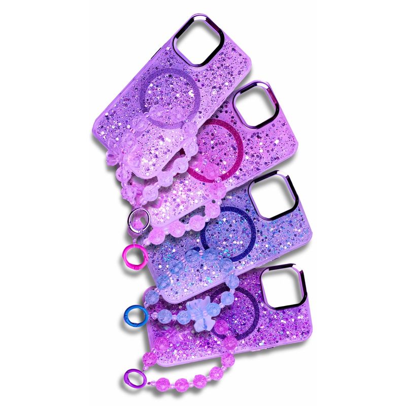 GENERICO - Carcasa Case para Iphone 12 PRO MAX Escarcha Azul + Manilla Gratis