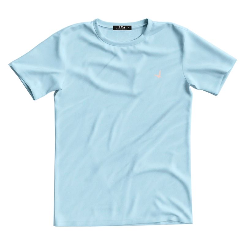 GENERICO - Camiseta Cuello Redondo  AX Azul Claro Algodón Peruano