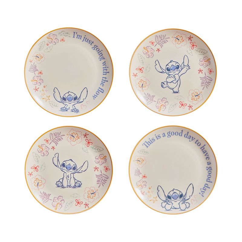 CORONA - Set 4 Platos Postre Stitch Disney 20.4cm-