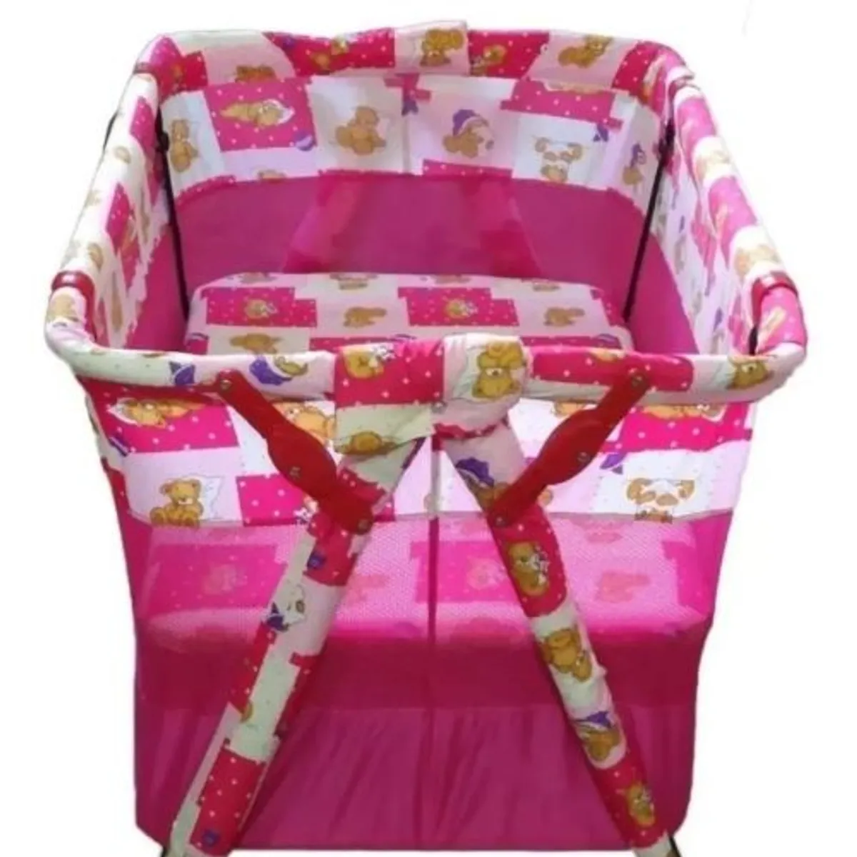 GENERICO - Cuna Corral Doble Nivel Toldilloy Económico De Bebe  Rosado