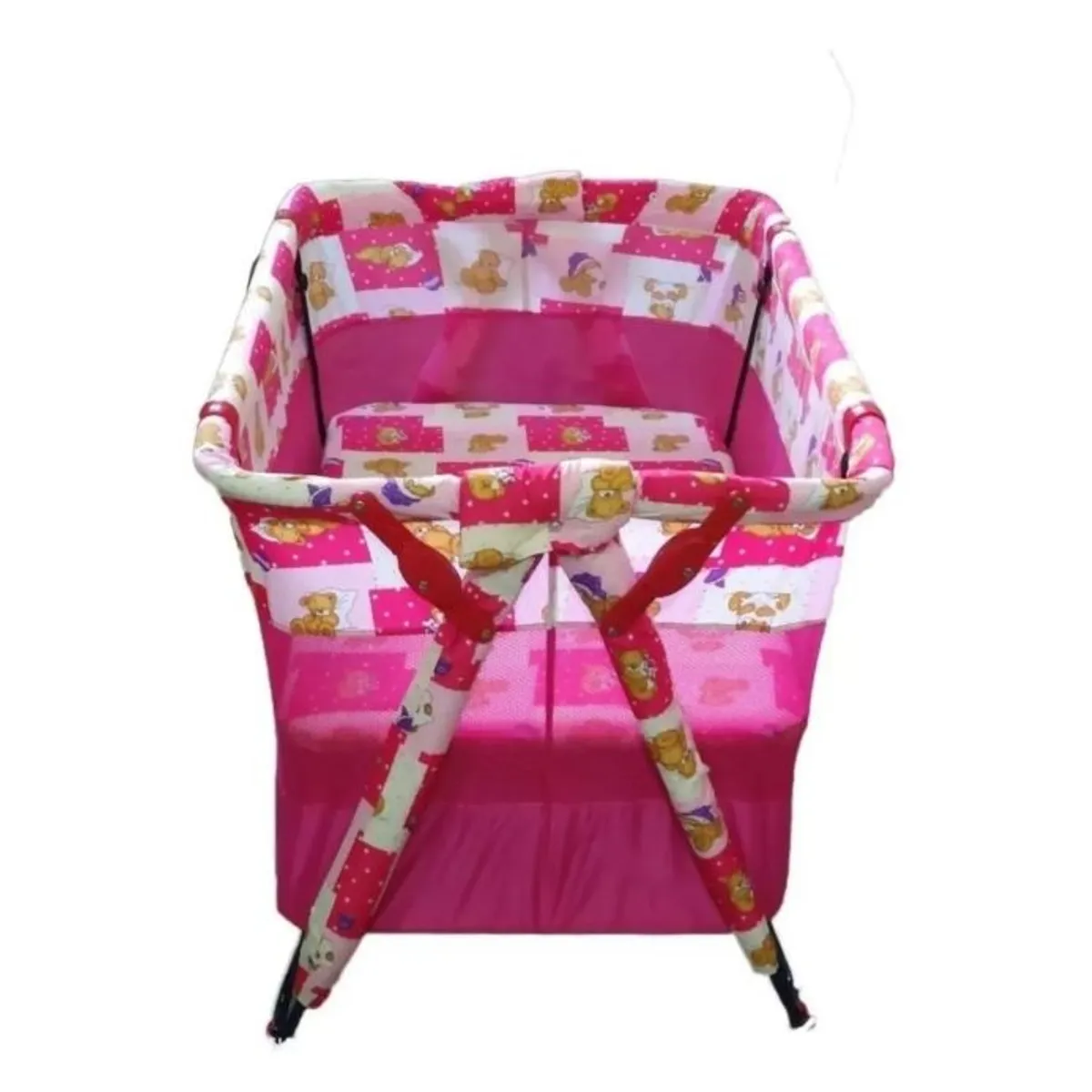 GENERICO - Cuna Corral Doble Nivel Toldilloy Económico De Bebe  Rosado