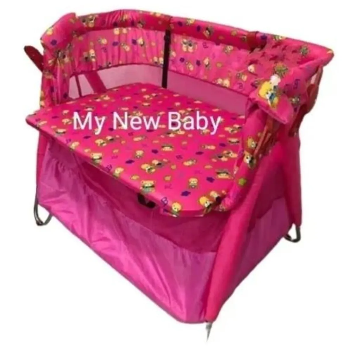 GENERICO - Cuna Corral Doble Nivel Toldilloy Económico De Bebe  Rosado