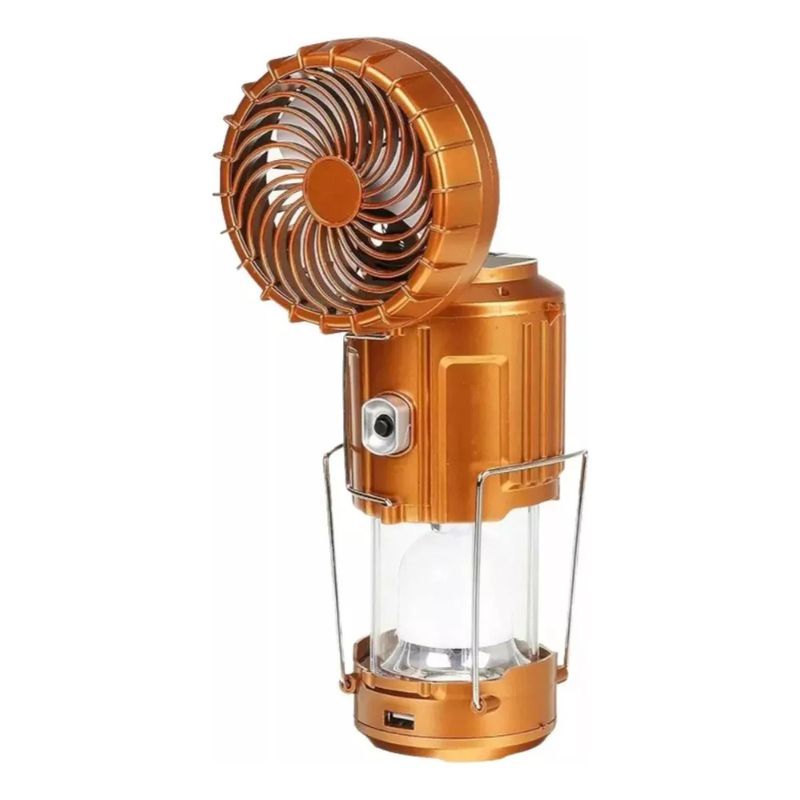 GENERICO - Linterna Camping Panel Solar Con Ventilador Portátil AK01