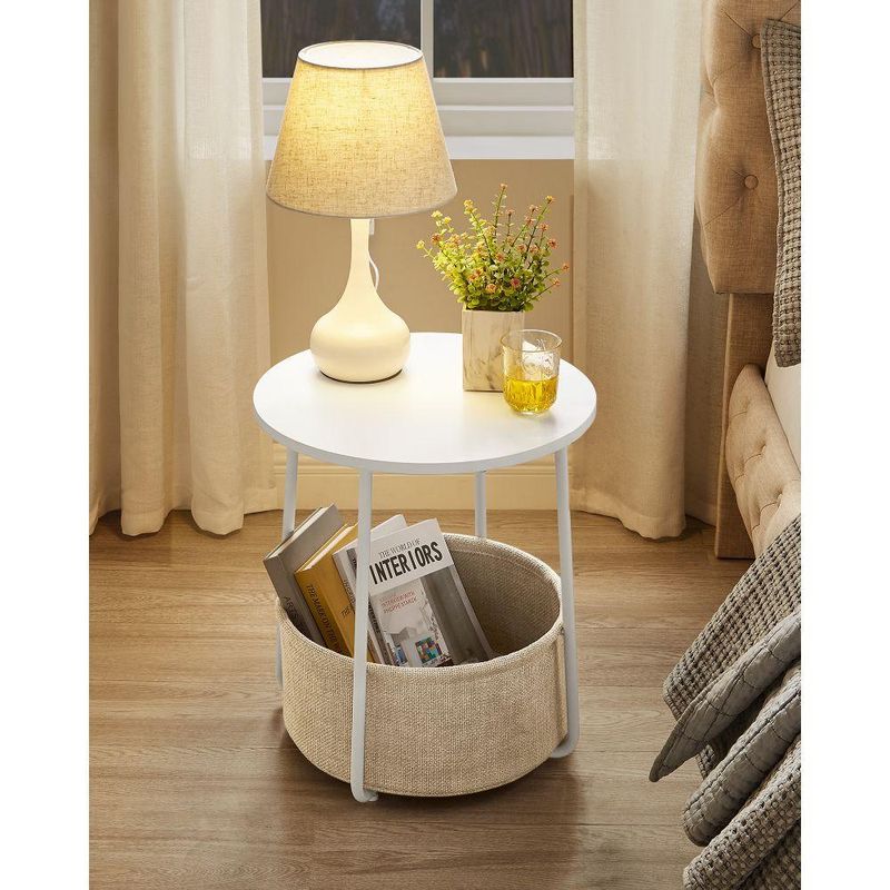 RTA DESIGN - Mesa Auxiliar Kley Blanco Ideal Para Espacios Reducidos