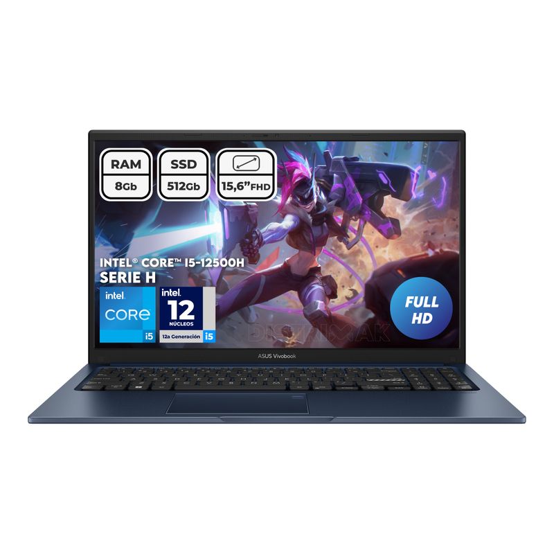 ASUS - Portátil Asus Vivobook I5 12500h Ram 8gb Ssd 512gb Fhd 156 Computador Portátil