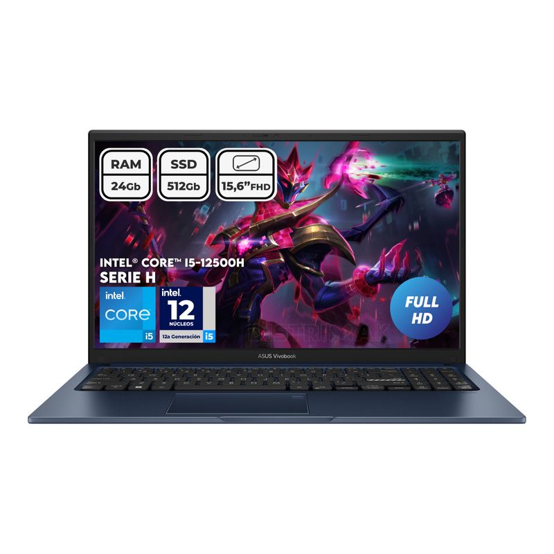 ASUS - Portátil Asus Vivobook I5 12500h Ram 24gb Ssd 512gb Fhd 156 Computador Portátil