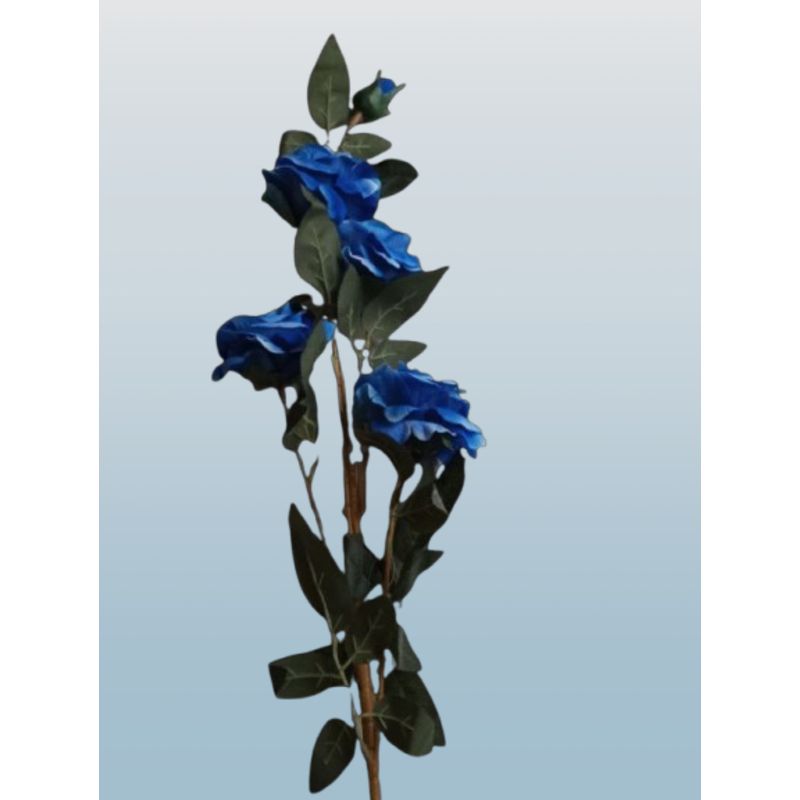 GENERICO - Rosa Artificial Azul  en Seda
