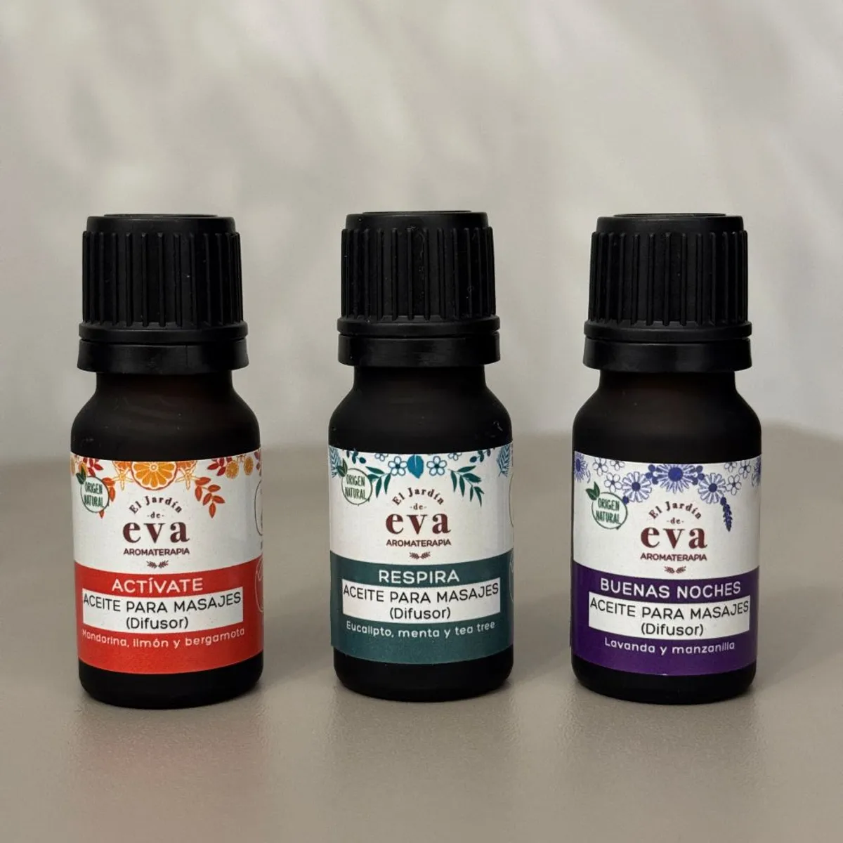 GENERICO - Kit aceites esenciales para difusor aromaterapia JARDIN DE EVA x 3 unds