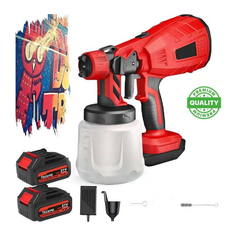 GENERICO - Pulverizador De Pintura Electrico 800W + 2 Baterias One Pixel