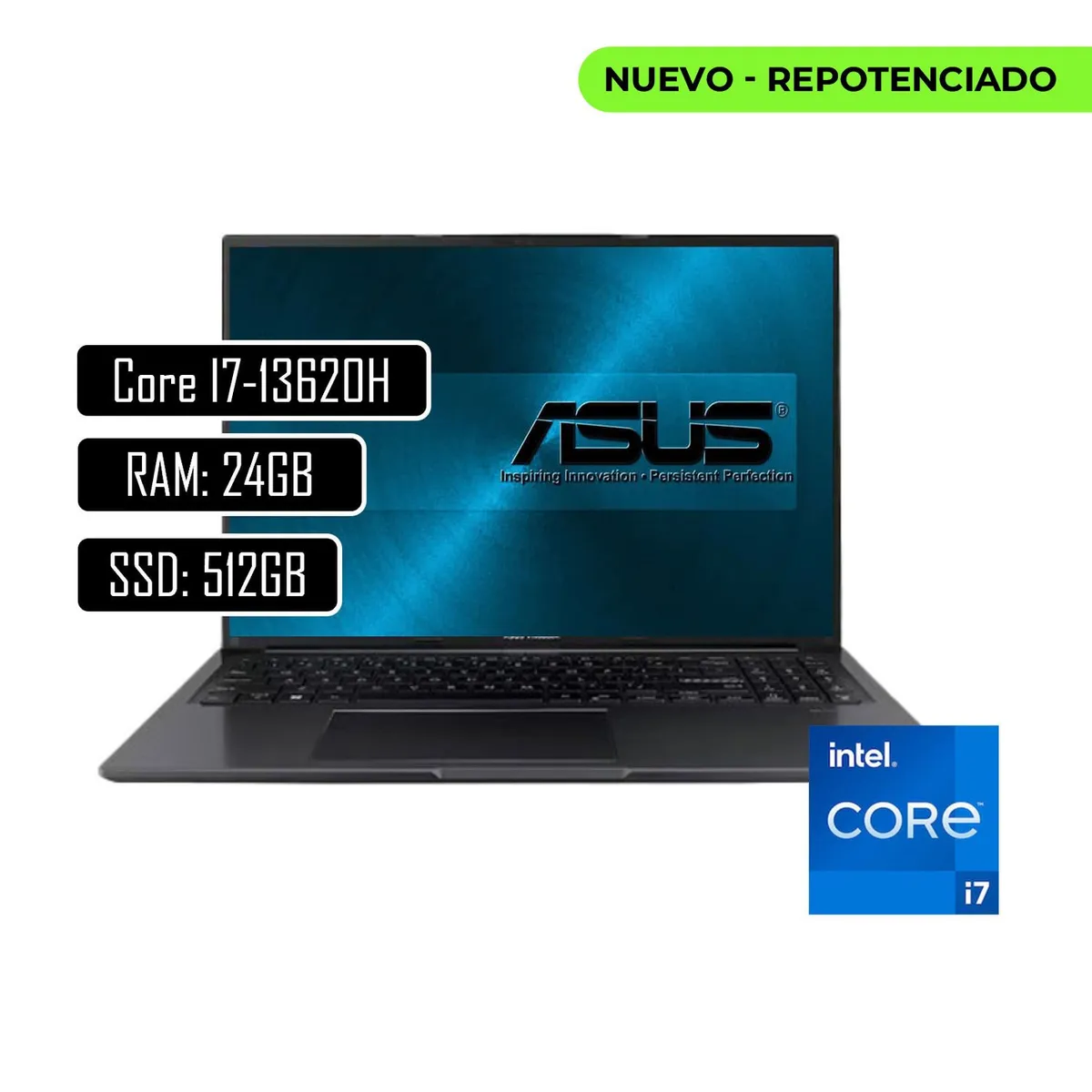 ASUS - PORTATIL ASUS VIVOBOOK 16  – Intel Core i7 13620H – RAM 24GB – SSD 512GB – 16 pulgadas