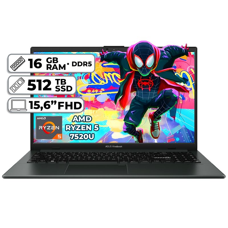 ASUS - PORTÁTIL ASUS  AMD RYZEN 5 7520U LPDDR5 16GB RAM 512GB SSD 15.6” FHD