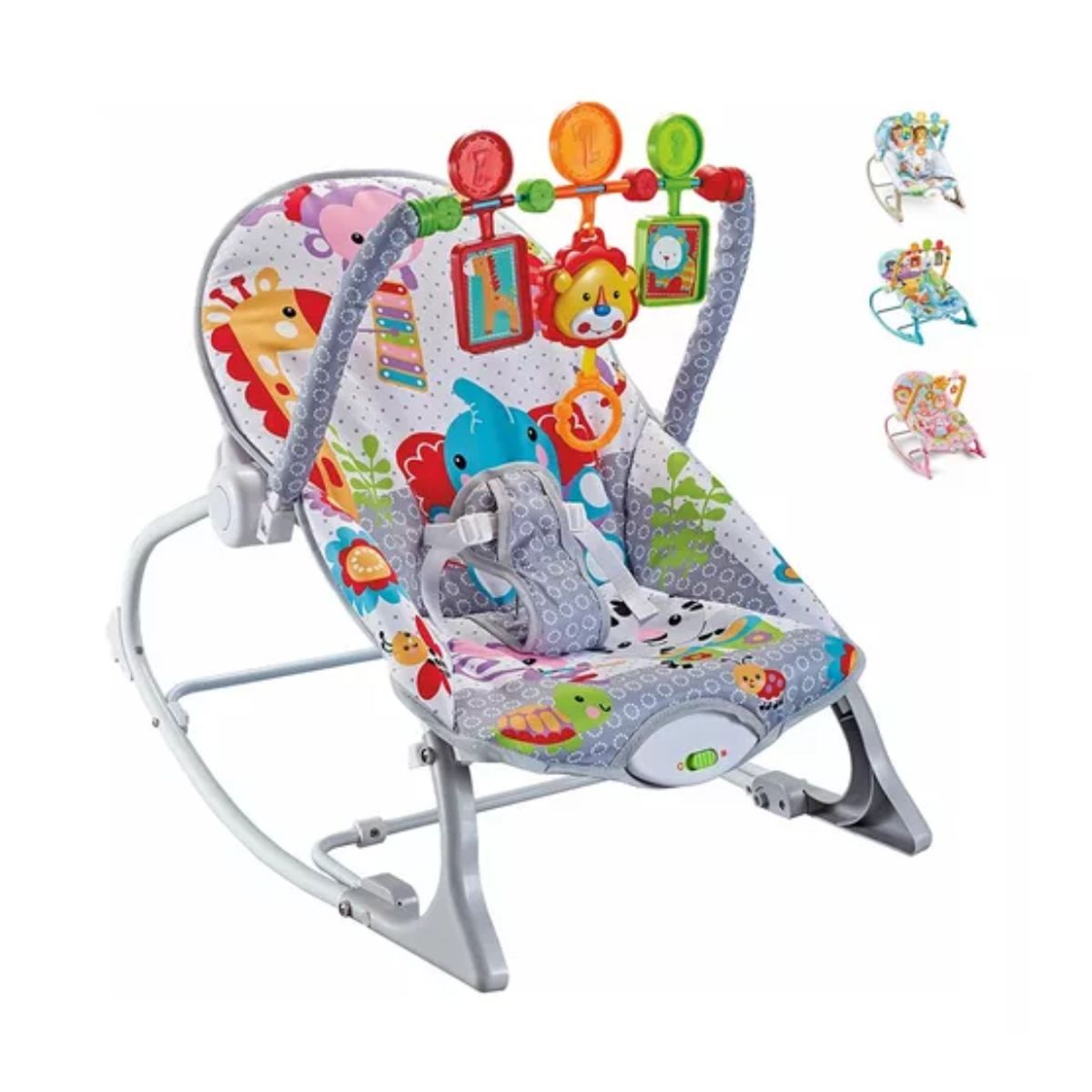 GENERICO - Rocker silla vibradora mecedora de bebe musical con juegos color gris