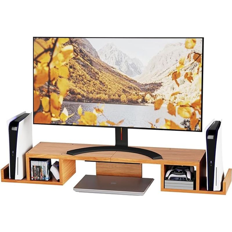 GENERICO - Base Elevador En Madera Para Monitor Soporte Portátil Laptop