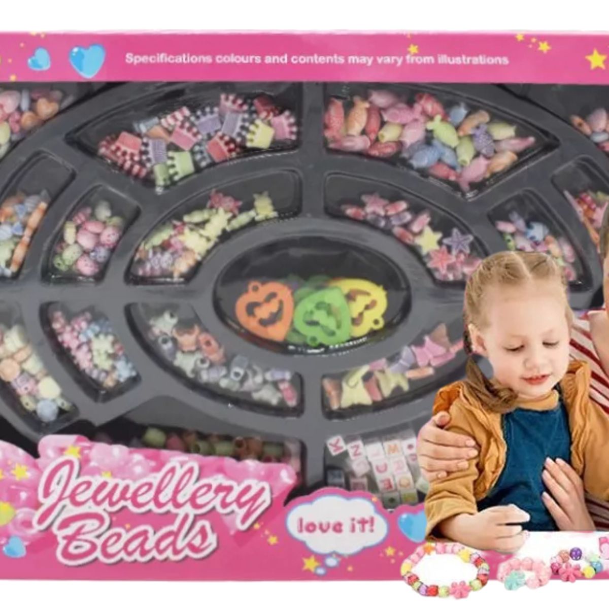 GENERICO - Kit Infantil Bisuteria Chaquiras Pulsera Collares Joya Niñas
