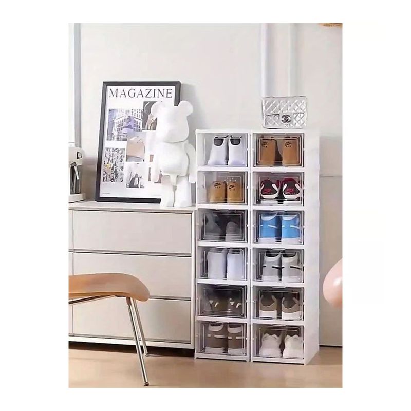 GENERICO - Organizador Plegable Para Zapatos Armario De 6 Niveles Blanco