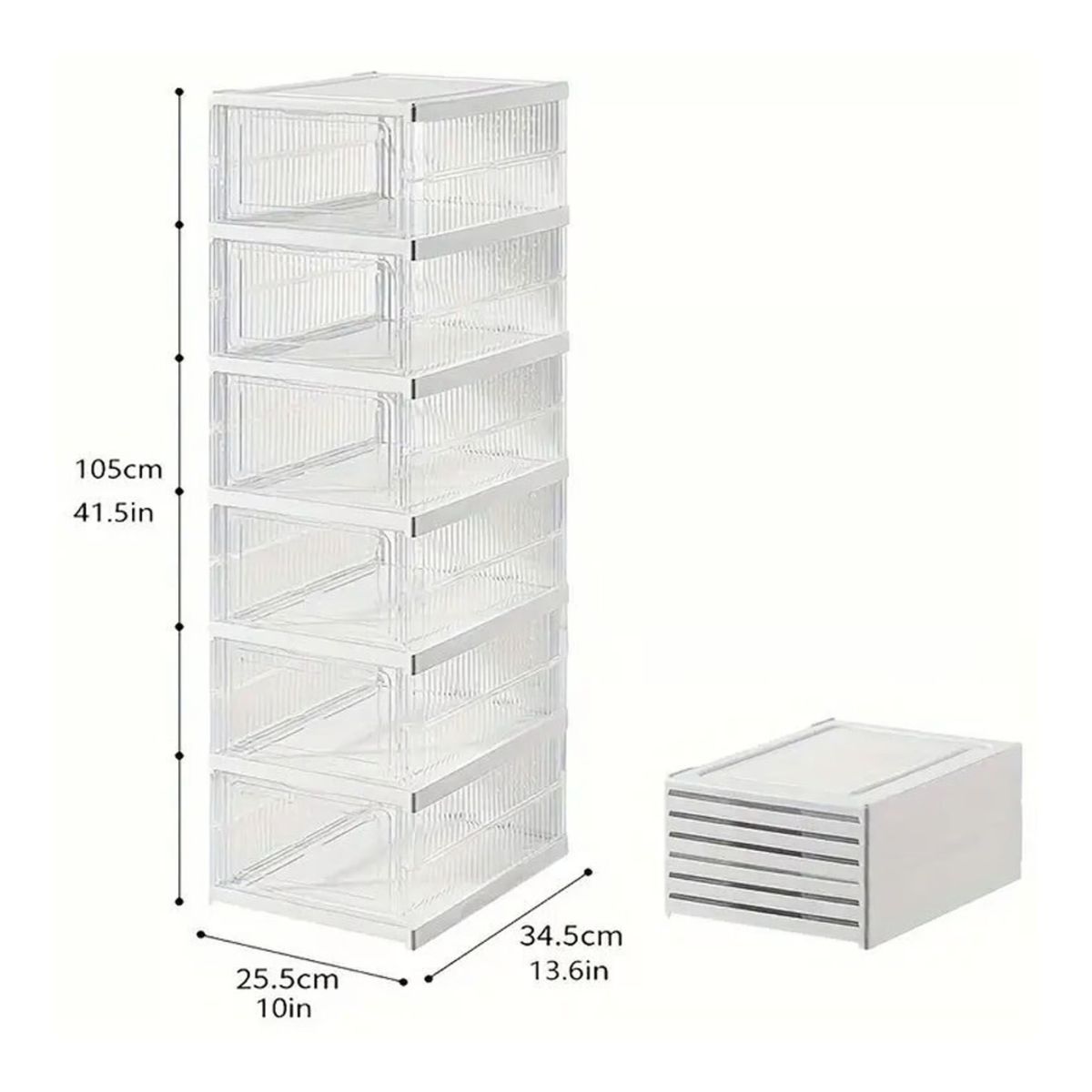 GENERICO - Organizador Plegable Para Zapatos Armario De 6 Niveles Blanco
