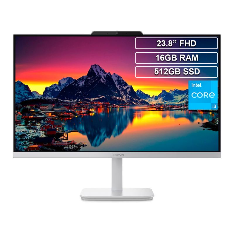 LENOVO - Todo en Uno AIO Lenovo A100 Core i3 N305 16GB 512GB FHD 23.8